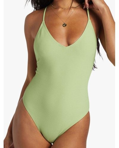 Billabong Tanlines Ribbed Swimsuit - Green