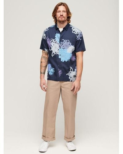 Superdry Hawaiian Short Sleeve Shirt - Blue