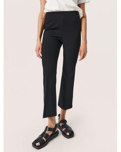 Soaked In Luxury Bea Cropped Flare Trousers - Blue