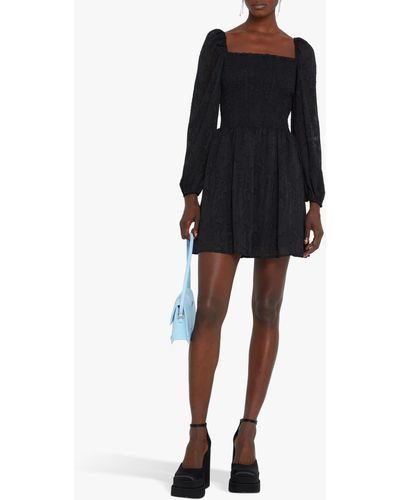 KOURT Wren Fitted Bodice Mini Dress - Black