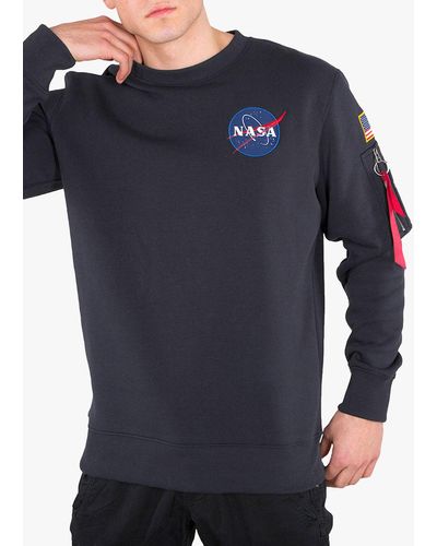 Alpha Industries X Nasa Space Shuttle Logo Sweatshirt - Blue