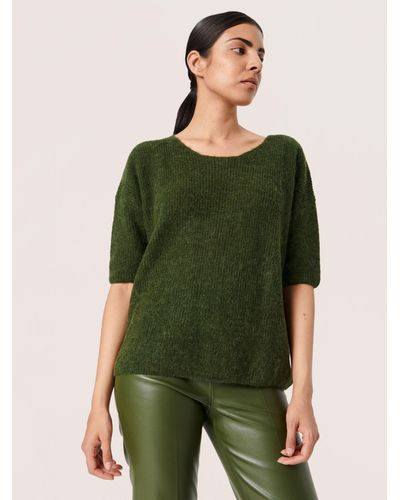 Soaked In Luxury Tuesday 3/4 Sleeve Wool Blend Jumper - Green