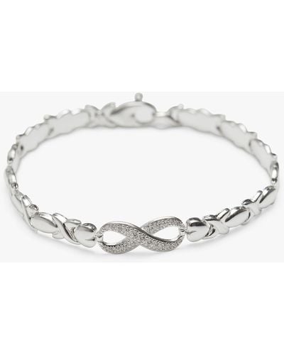 Simply Silver Sterling Silver Infinity Kiss Bracelet - Natural