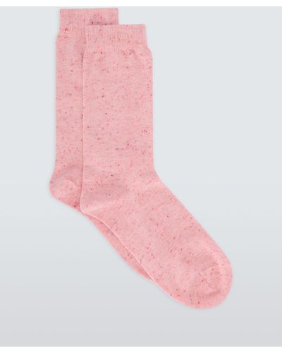 John Lewis Cotton Silk Blend Ankle Socks - Pink