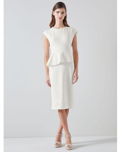 LK Bennett Mia Peplum Shift Dress - White