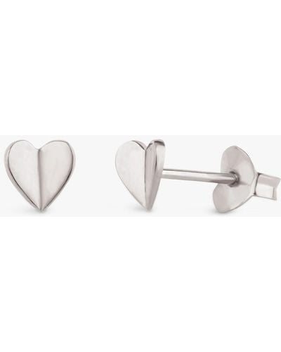 Dinny Hall Bijou Folded Heart Stud Earrings - Metallic