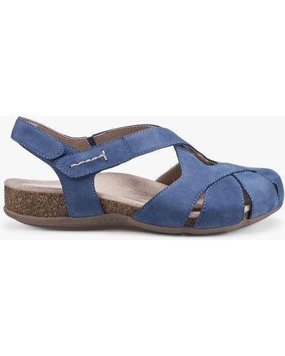Hotter Catskill Ii Wide Fit Closed Toe Sandals - Blue