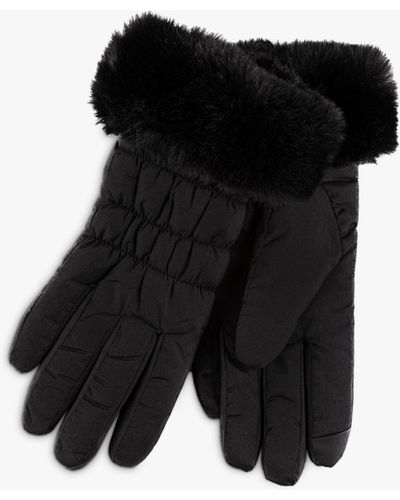 Totes Ladies Water Repellent Padded Gloves - Black