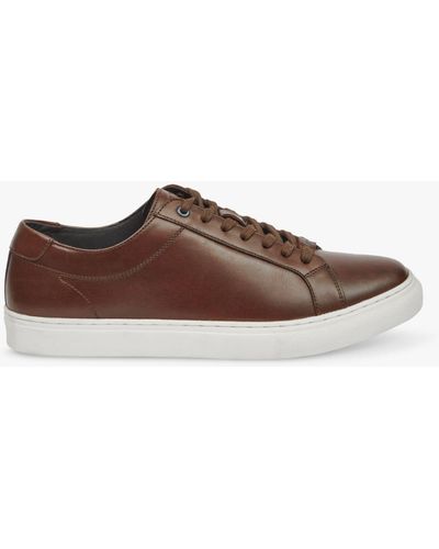 Pod Louis Leather Cupsole Trainers - Brown