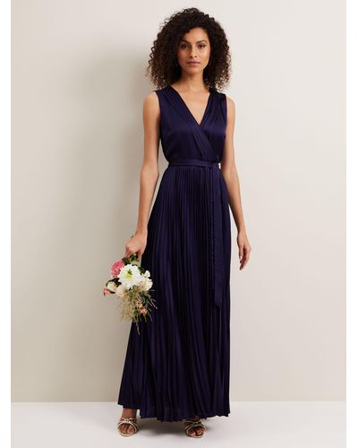 Pleated wrap maxi best sale dress