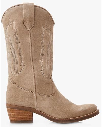 Moda In Pelle Fanntine Suede Cowboy Boots - Natural