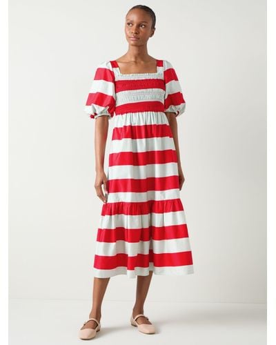 LK Bennett Ruby Stripe Midi Dress - Red