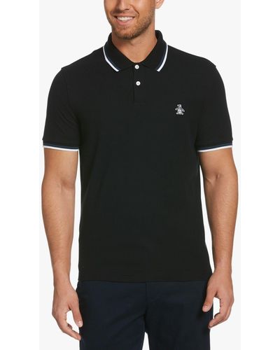 Original Penguin Tipped Pique Polo Shirt - Black