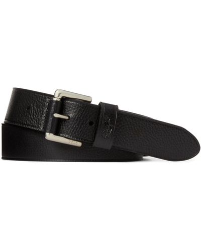 Ralph Lauren Polo Pebbled Leather Belt - Black