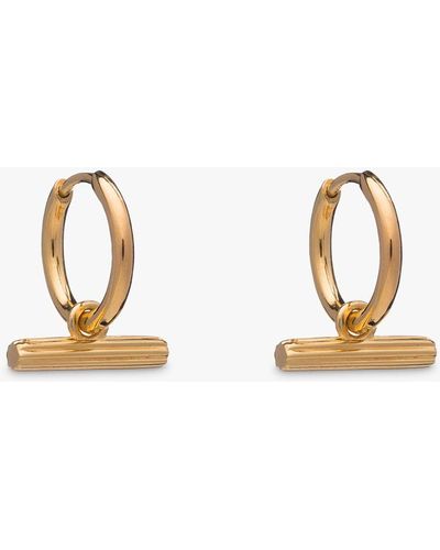 Rachel Jackson Mini T Bar Huggie Hoop Earrings - Natural