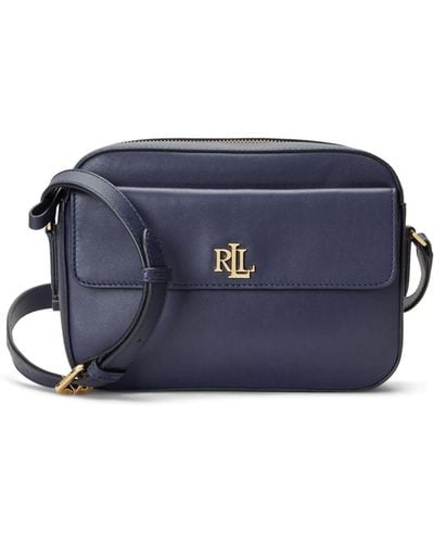 Ralph Lauren Lauren Marcy Leather Camera Bag - Blue