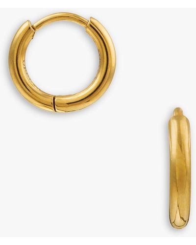 Orelia Luxe Huggie Hoop Earrings - Metallic