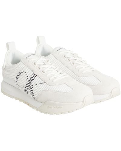 Calvin Klein Recycled Lace Up Runner Trainers - White