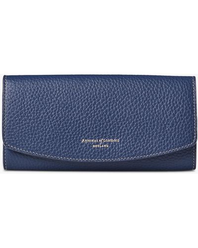 Aspinal of London Essential Pebble Leather Purse - Blue