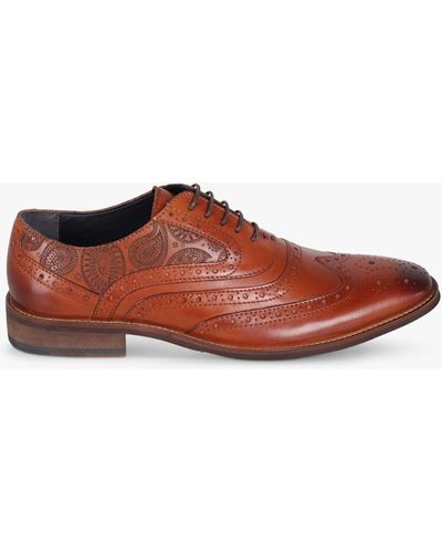 Silver Street London Amen Collection Cork Leather Brogues - Red