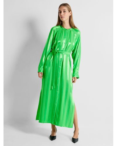 SELECTED Christel Stripe Shirt Dress - Green