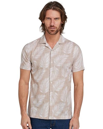 Raging Bull Palm Leaf Cotton Shirt - White
