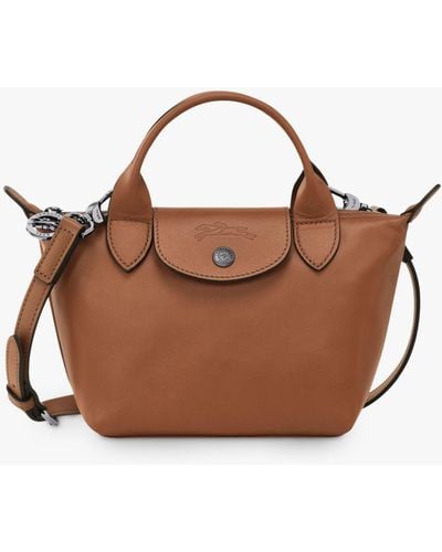 Longchamp Le Pliage Xtra Extra Small Leather Top Handle Bag - Brown