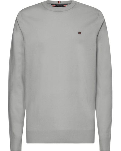 Tommy Hilfiger Organic Cotton Crew Neck Jumper - Grey