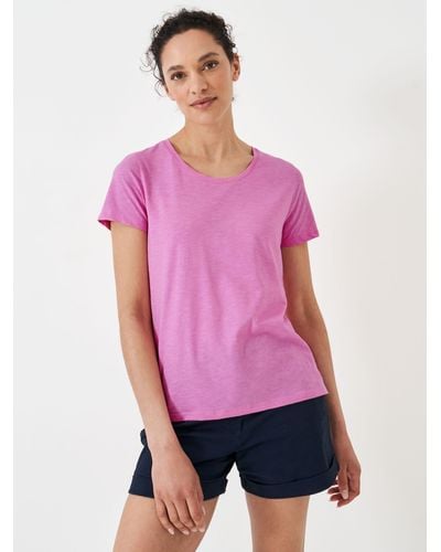 Crew Perfect Scoop Short Sleeve Slub T-shirt - Purple
