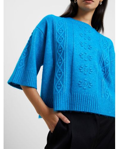 French Connection Kitty Boxy Batwing Jumper - Blue