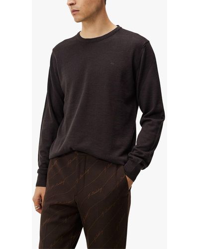 J.Lindeberg Lyle Merino Wool Crew Jumper - Black