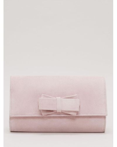 Phase Eight Bow Detail Clutch Bag - Pink