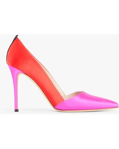 SJP by Sarah Jessica Parker Rampling Satin Colour Block Court Shoes - Pink