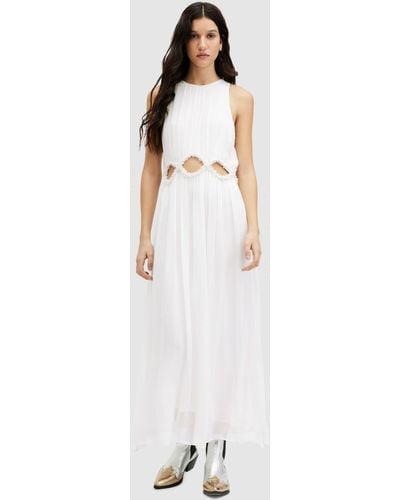 AllSaints Mabel Embellished Maxi Dress - White