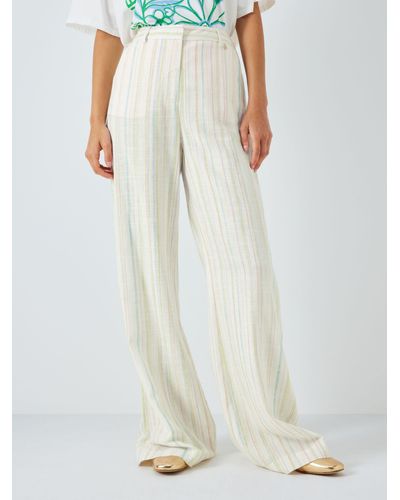 FABIENNE CHAPOT Remi Stripe Linen Blend Trousers - White