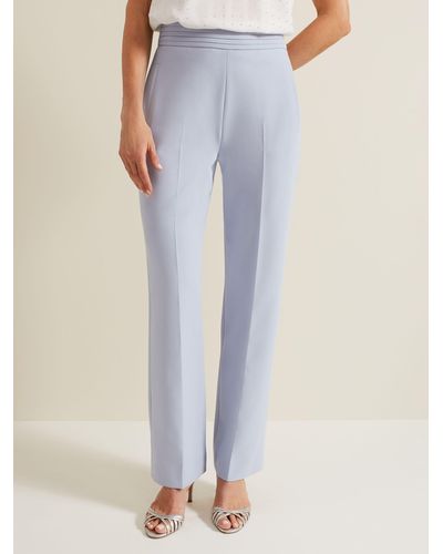 Phase Eight Alexis Pleat Waistband Suit Trousers - Blue