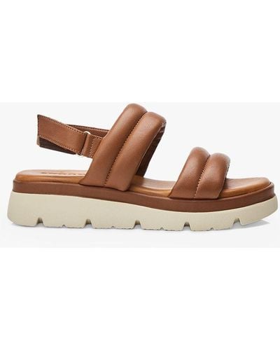 Moda In Pelle Squash Leather Sandals - Brown