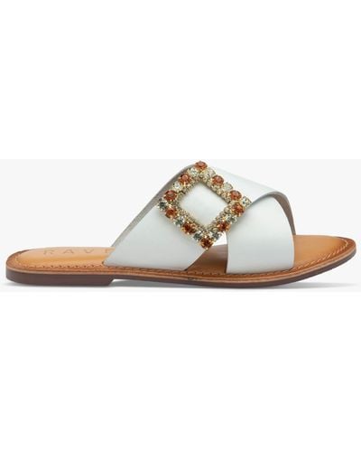 Ravel Polmont Leather Mule Sandals - White