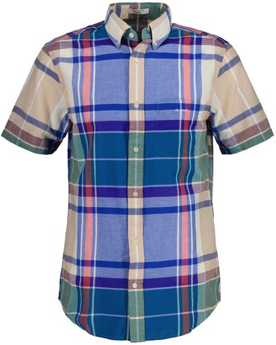 GANT Madras Short Sleeve Shirt - Blue