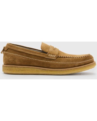 AllSaints Jago Leather Loafers - Natural