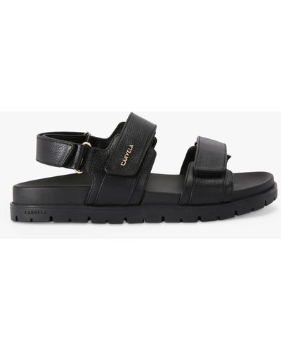 Carvela Kurt Geiger Fame Leather Footbed Sandals - Black