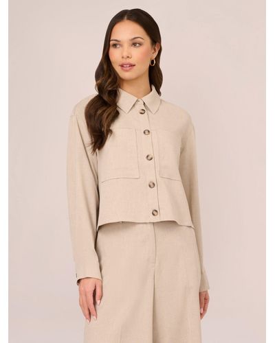 Adrianna Papell Button Up Utility Jacket - Natural