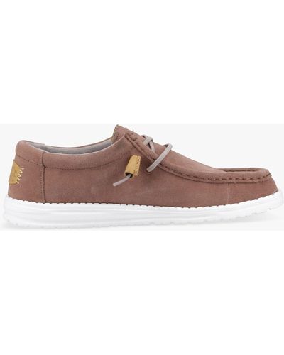 Hey Dude Wally Craft Suede Moccasins - Brown