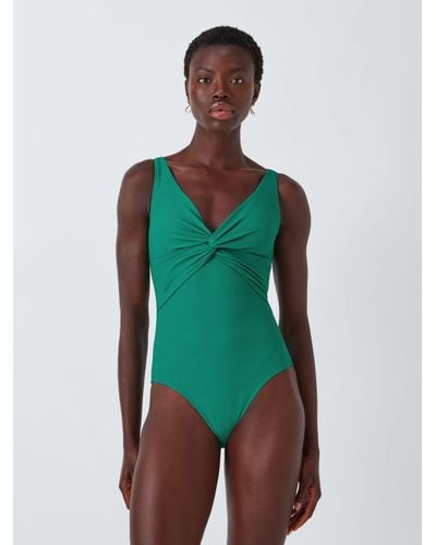 John Lewis Palma Twist Front Swimsuit - Green