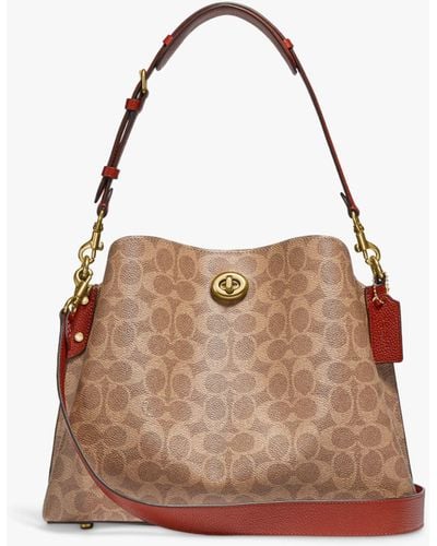 COACH Willow Signature Leather Shoulder Bag - Brown