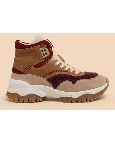 White Stuff Suede Hi-top Trainers - Brown