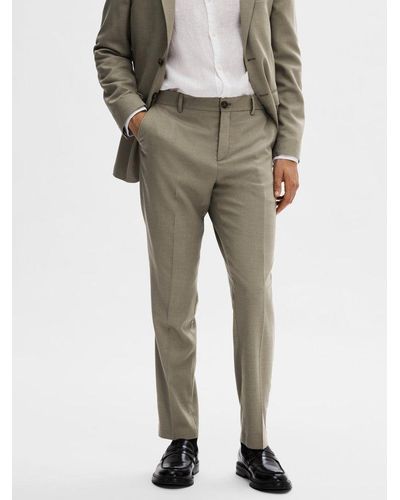 SELECTED Neil Slim Fit Trousers - Natural