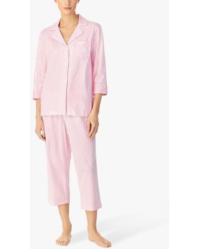 Ralph Lauren Lauren Capri Stripe Pyjama Set - Pink