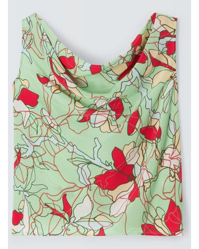 Equipment Oriana Abstract Print Silk Top - Green