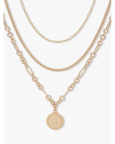 Ralph Lauren Lauren Beaded Multi-row Layered Necklace - Metallic